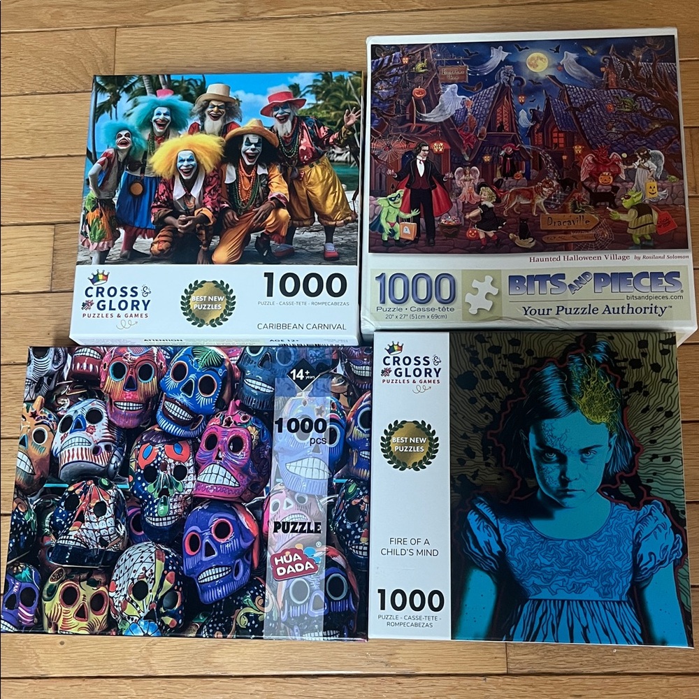 Halloween themed Colorful Puzzle Bundle - 1000 Pieces Each